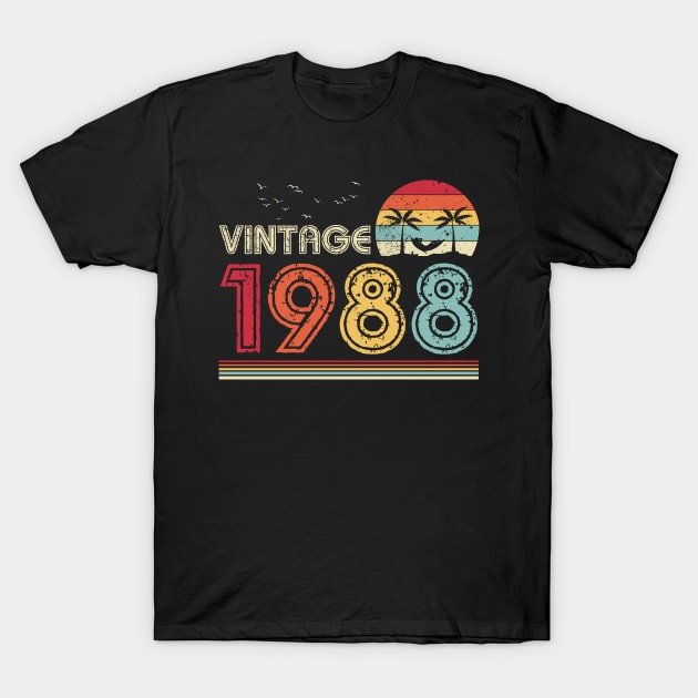 Vintage 1988 Limited Edition 33rd Birthday Gift 33 Years Old T-Shirt by Penda